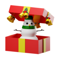 caja de regalo de navidad muñeco de nieve png