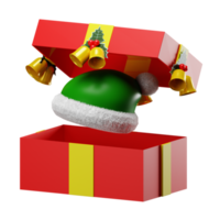 Kerstmis geschenk doos hoed png