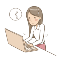 mujer trabajando dibujos animados garabato kawaii anime página para colorear linda ilustración imágenes prediseñadas personaje chibi manga cómic dibujo arte lineal descarga gratuita imagen png
