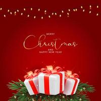 Merry Christmas and Happy New Year Greeting Card vector