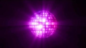 leuchtender Disco-Kugel-Hintergrund dreht sich auf schwarzem Hintergrund, glänzender Disco-Kugel-Tanzparty-Hintergrund, Loop-Animation von hellem Farb-Disco-Hintergrund, Disco-Kugel, Nachtclubs, Party-Musik-Disco-Hintergrund