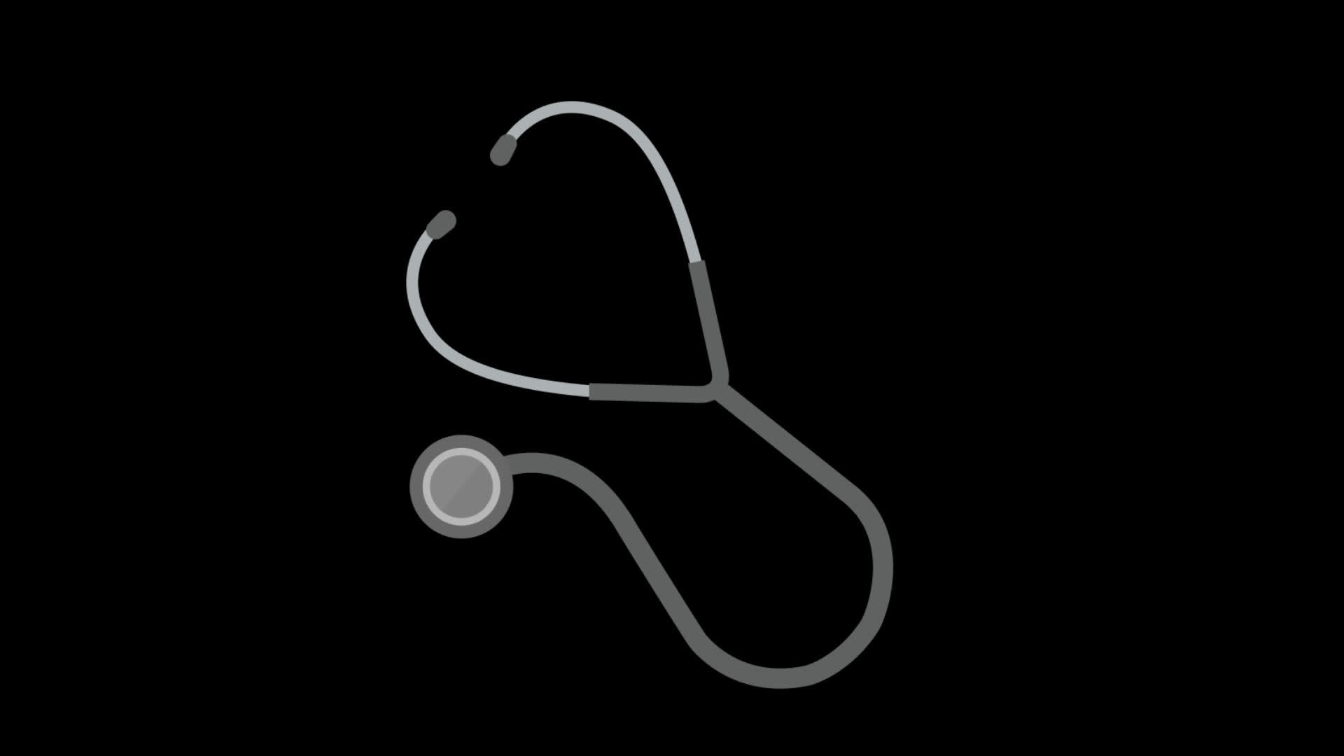 animation of stethoscope icon science and math animated Full HD footage 60 fps 15281113 Stock