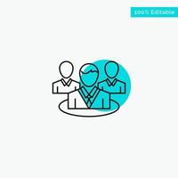 Group Chat Gossip Conversation turquoise highlight circle point Vector icon