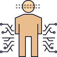 Sensor body Data Human Science Flat Color Icon Vector