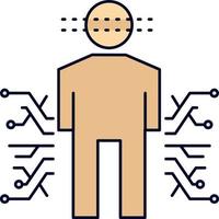 Sensor body Data Human Science Flat Color Icon Vector