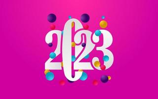 2023 New year Typography Design vector