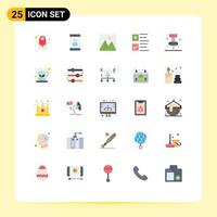 Set of 25 Modern UI Icons Symbols Signs for pi education furniture business tick Editable Vector Design Elements