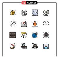 paquete de iconos vectoriales de stock de 16 signos y símbolos de línea para el diseño de tecnología de proporción de codificación cámara web elementos de diseño de vectores creativos editables