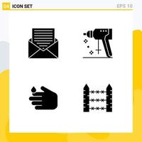 Set of Modern UI Icons Symbols Signs for communication cleaning envelope perforator soap Editable Vector Design Elements