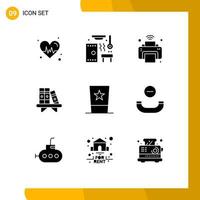 conjunto de 9 iconos de interfaz de usuario modernos símbolos signos para estante de moda libro de Internet elementos de diseño de vector editables para el hogar