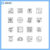 16 Creative Icons Modern Signs and Symbols of architecture add safe camera perfume Editable Vector Design Elements