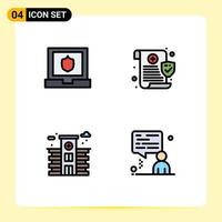 4 Creative Icons Modern Signs and Symbols of laptop hospital medical security chat Editable Vector Design Elements