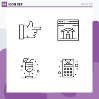 4 Line concept for Websites Mobile and Apps like summer web design credit Editable Vector Design Elements