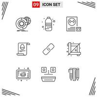 9 Icons Line Style Grid Based Creative Outline Symbols for Website Design Simple Line Icon Signs Isolated on White Background 9 Icon Set vector