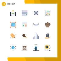 Set of 16 Modern UI Icons Symbols Signs for view grid feed strategy business Editable Pack of Creative Vector Design Elements