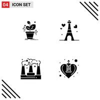 Pack of creative Solid Glyphs of plant pollution success heart smoke Editable Vector Design Elements