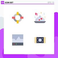 4 Creative Icons Modern Signs and Symbols of help electronics food valentine scope Editable Vector Design Elements