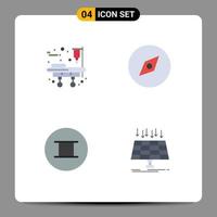 Modern Set of 4 Flat Icons and symbols such as medical equipment solar compass ancient energy Editable Vector Design Elements