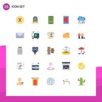 Universal Icon Symbols Group of 25 Modern Flat Colors of school online new mobile play Editable Vector Design Elements