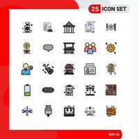 Universal Icon Symbols Group of 25 Modern Filled line Flat Colors of contract court job columns acropolis Editable Vector Design Elements