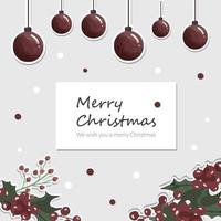 Christmas background with watercolor ornaments vector
