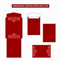 Portrait wedding envelope die cut template vector