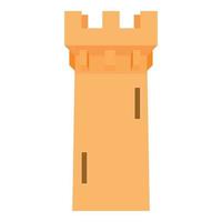 Medieval battle tower icon, cartoon style vector