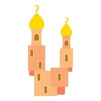 Domes of mosque icon, cartoon style vector