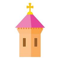 Pink dome of church icon, cartoon style vector