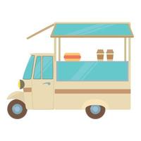 Auto cafe icon, cartoon style vector