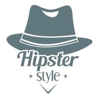 Hipster hat logo, simple style vector