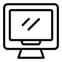 Monitor overview icon outline vector. Economic result vector