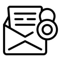 Mail overview icon outline vector. Economic result vector