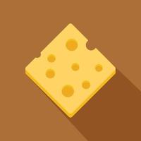 icono de bloque de queso fresco, estilo plano vector