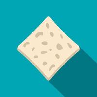 icono de bloque fresco de tofu, estilo plano vector