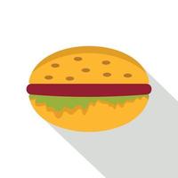 Classic burger icon, flat style vector