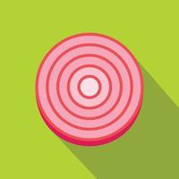 Slice of sweet red onion icon, flat style vector