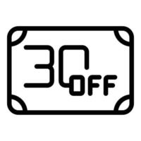 Card off promo icon outline vector. Price app vector