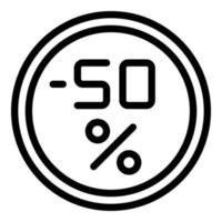 Sale coin icon outline vector. Promo code vector