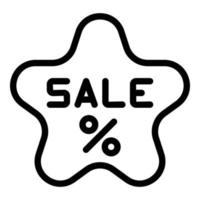 New star sale icon outline vector. Code price vector