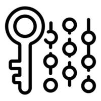Digital key icon outline vector. Business data vector