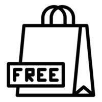 Free bag icon outline vector. Gift bag vector