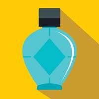 Light blue bottle of female perfume icon vector