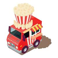 Popcorn machine icon, isometric style vector