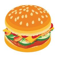 Burger icon, isometric style vector