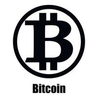 Bitcoin icon, simple style vector