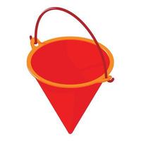 Fire bucket icon, isometric style vector