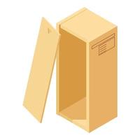 icono de caja grande, estilo isométrico vector