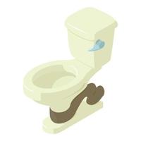 Ceramic toilet icon, isometric style icon, isometric style vector