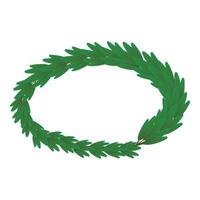 Leaf wreath icon, isometric style vector